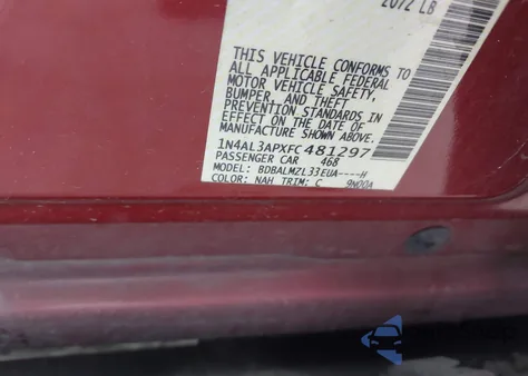 2015 Nissan Altima 2.5 Sv из США, поврежденный, VIN 1N4AL3APXFC481297